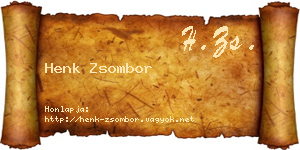 Henk Zsombor névjegykártya